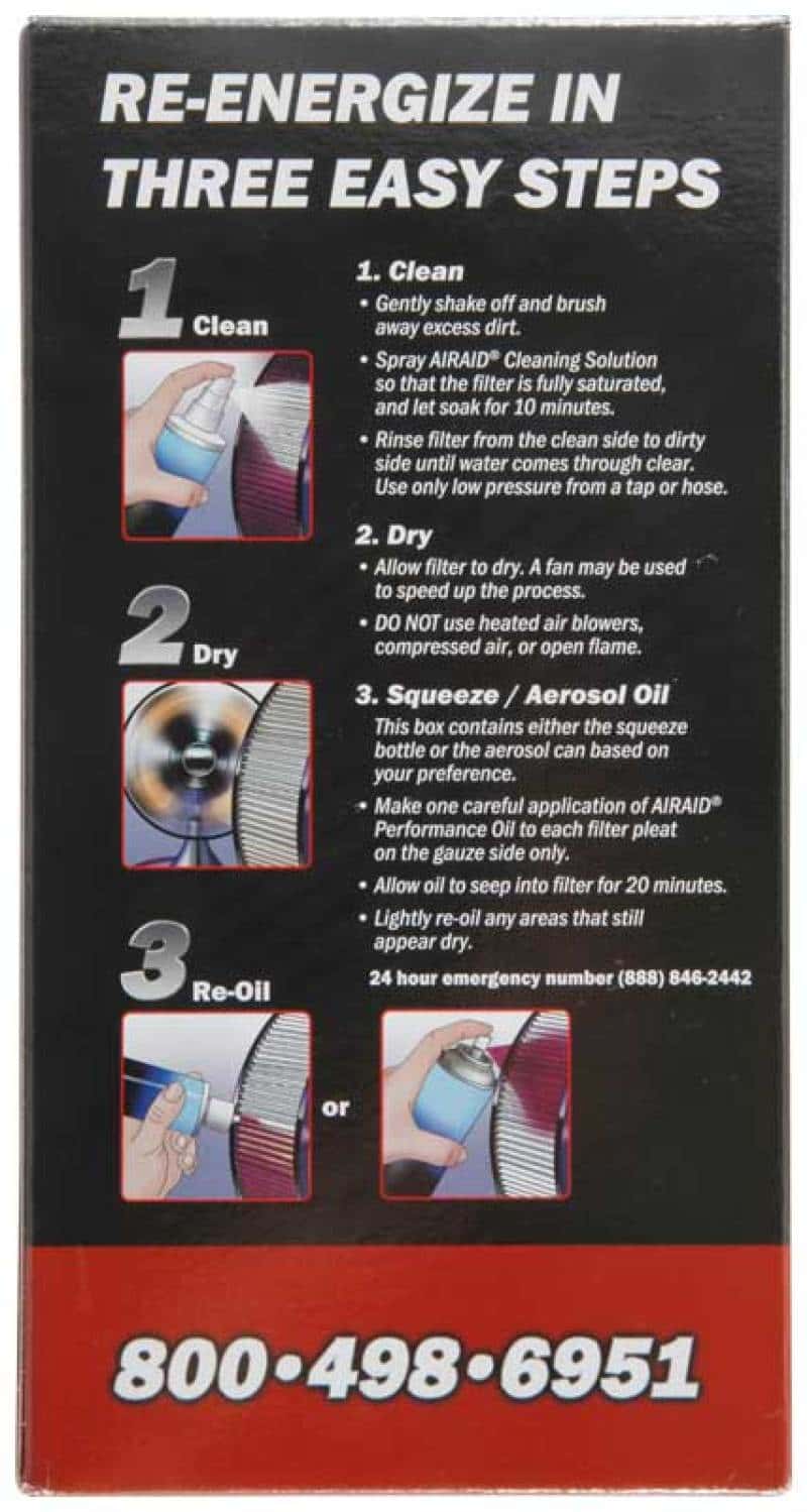 Airaid — Airaid Renew Kit - 12oz Cleaner / 8oz Squeeze Oil
Air Filter Cleaning
Cleaner - view 4