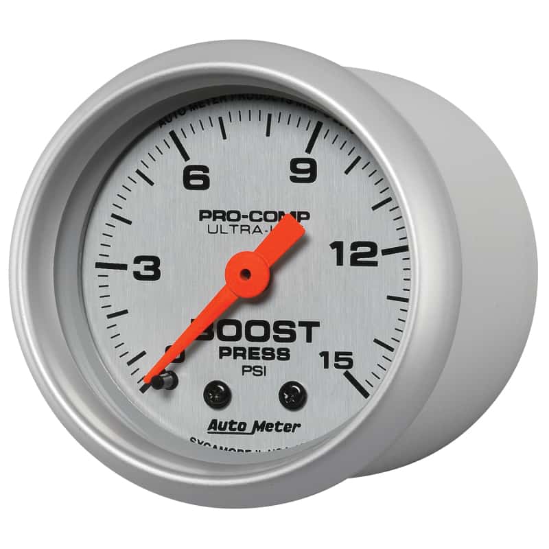 AutoMeter — Autometer Ultra-Lite 52mm 0-15 PSI Mechanical Boost Gauge
2" BOOST PRESS, 0-15 - view 5