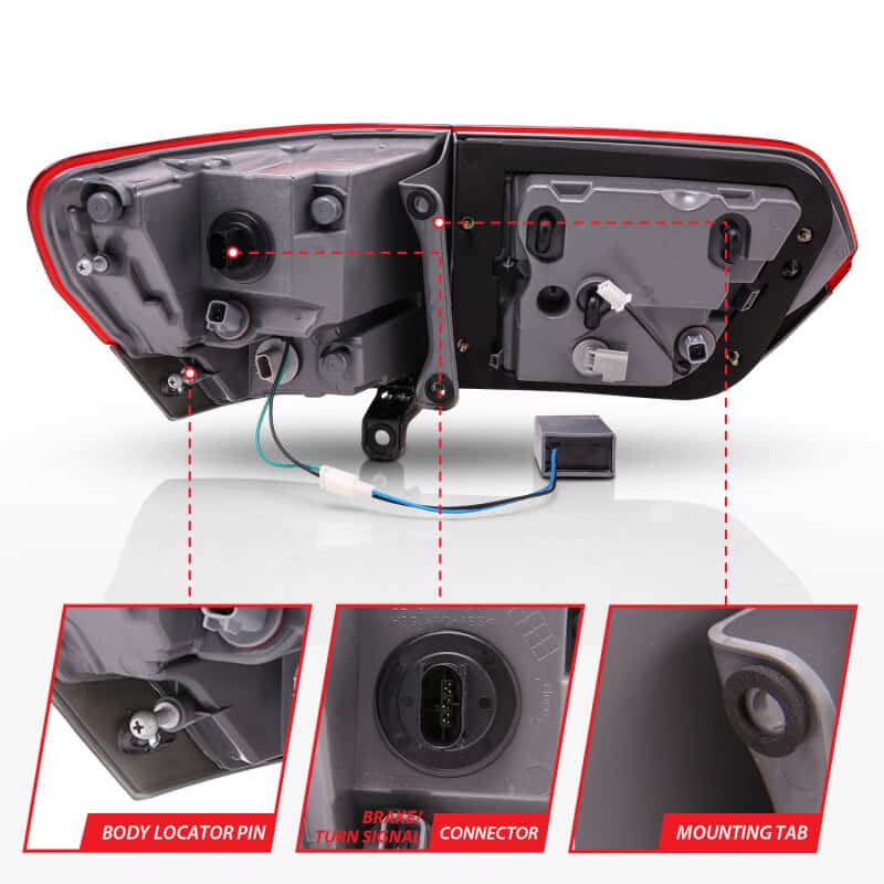 ANZO — ANZO 2014-2016 Jeep Grand Cherokee LED Taillights Red/Smoke
TailLightSet - view 12