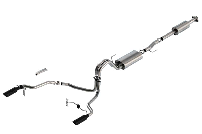 Borla — Borla F-150 2021 5.0L 4dr CC SB EC STB Lariat/KR/Pltm/LTD 3/2.25 SRE Cat-Back Touring Black CHR Tips
Cat-Back System - view 1