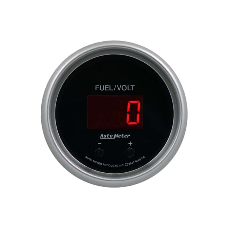 AutoMeter — Autometer 52.4mm Black Switchable 0-100 Fuel Level / 8-18V Voltmeter Sport-Comp Elite Digital Gauge - view 4