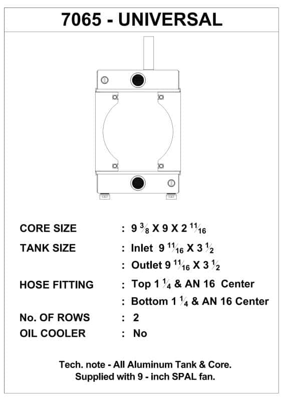 CSF — CSF Universal Drag Race / Tuck Radiator w/9in Spal Fan - 10.5in H x 10in L x 3.6in W
CSF Radiator - view 4