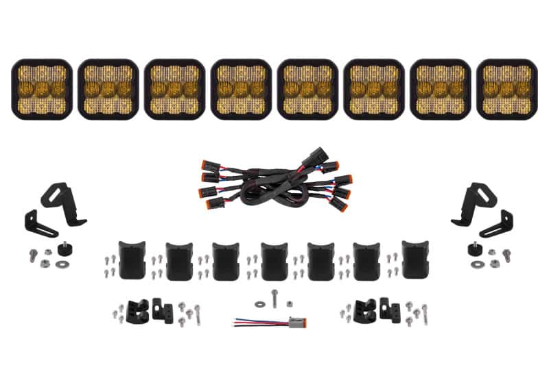 Diode Dynamics — Diode Dynamics SS5 Pro Universal CrossLink 8-Pod Lightbar - Yellow Combo - view 1