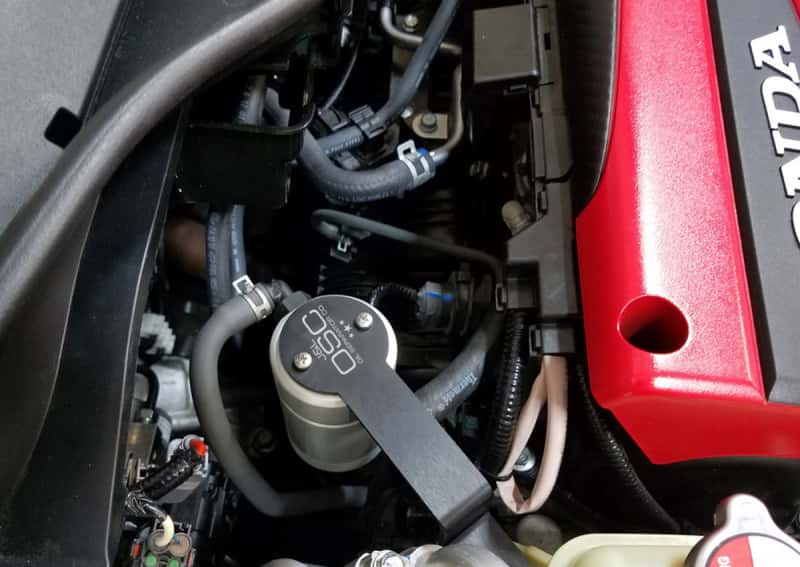 J&L — J&L 17-21 Honda Civic Type R Passenger Side Oil Separator 3.0 - Clear Anodized
Oil Separator - view 3