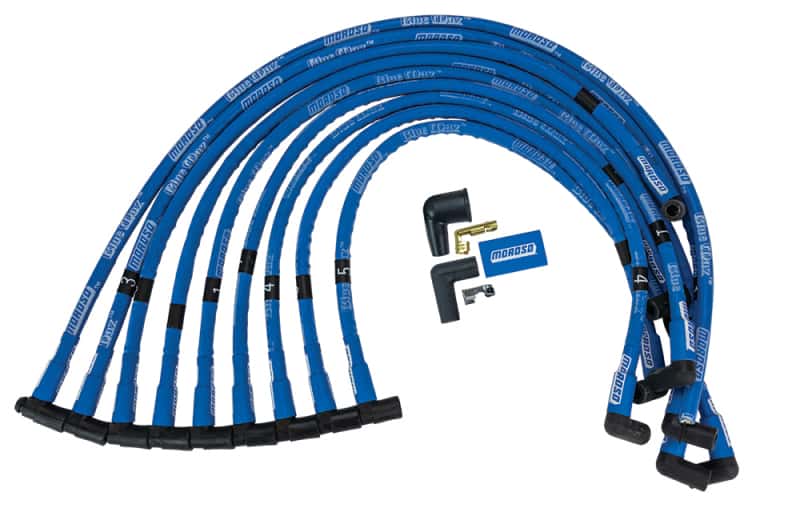 Moroso — Moroso Chevrolet Small Block Ignition Wire Set - Blue Max - Spiral Core - Sleeved - HEI - 90 Degree - view 2
