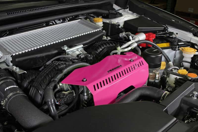 Perrin Performance — PERRIN 22-25 Subaru WRX Pulley Cover - Hyper Pink (TALL - For Use w/o PERRIN AOS) - view 7