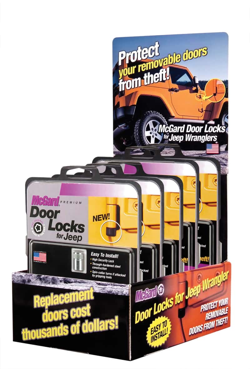 McGard — McGard Jeep Door Lock Counter Display - Incl. (3) Sets of 76060 / (2) Sets of 76057 / (1) Display
Door Lock Display - view 2