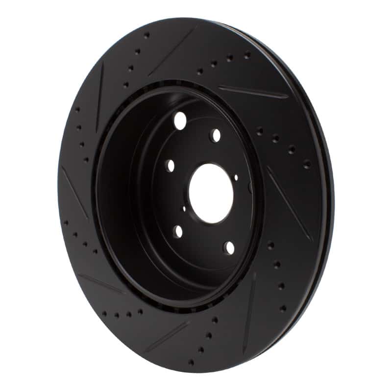 R1 Concepts — R1 18-25 Subaru WRX Rear Right Drilled & Slotted Black Brake Rotor
R1 Brake Rotor Drill - view 4