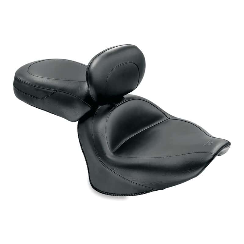 Mustang Motorcycle — Mustang 07-17 Yamaha V-Star 1300, 1300 Tourer Wide Touring 2PC Seat w/Driver Backrest - Black - view 2