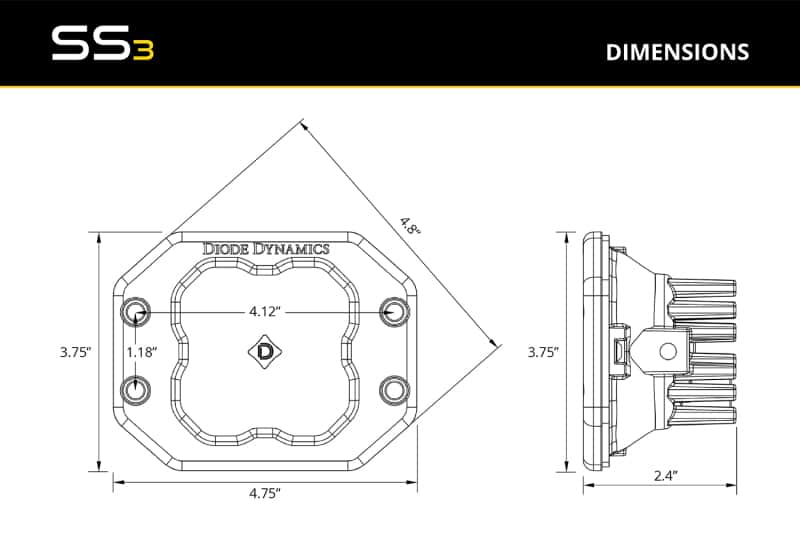 Diode Dynamics — Diode Dynamics SS3 Pro RBL - White Combo Flush (Single) - view 9