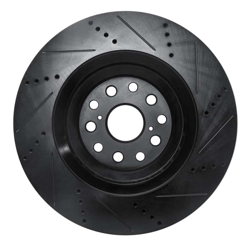 R1 Concepts — R1 07-23 Lexus LS500h Left Front Drilled & Slotted Black Brake Rotor
R1 Brake Rotor Drill - view 5