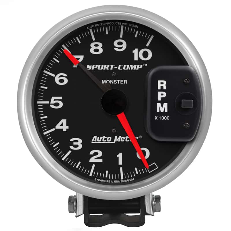 AutoMeter — AutoMeter Gauge Tachometer 5in. 10K RPM Pedestal W/ Red Line Sport-Comp
5" TACH, 10,000 RPM, - view 1