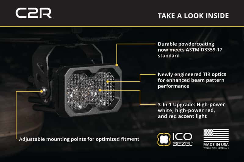 Diode Dynamics — Diode Dynamics C2R White Flood Standard LED Pod (Pair) - view 6