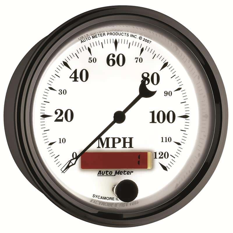 AutoMeter — AutoMeter Gauge Speedometer 3-3/8in. 120MPH Elec. Prog. W/ Lcd Odo Old Tyme Wht II
3-3/8" SPEEDO, 120 M - view 7