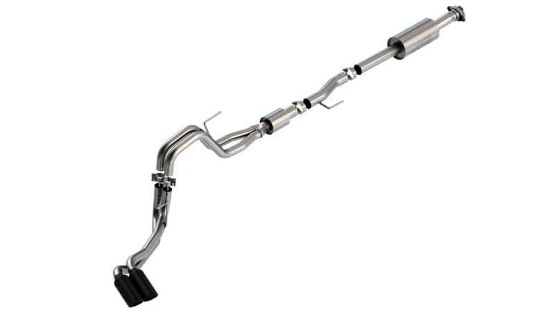 Borla — Borla F-150 2021 5.0L 4dr CC SB EC STB Lariat/KR/Pltm/LTD 3/2.25 DSE Cat-Back S-Type Black CHR Tips
Cat-Back System - view 2