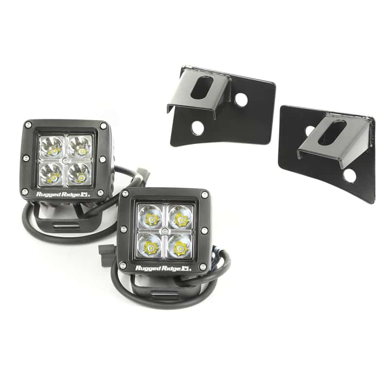 Rugged Ridge — Rugged Ridge 07-18 Jeep Wrangler JK Square Windshield LED Light Kit w/ Brackets
OFFROAD_LIGHTING
OrdRacingLampKt - view 2