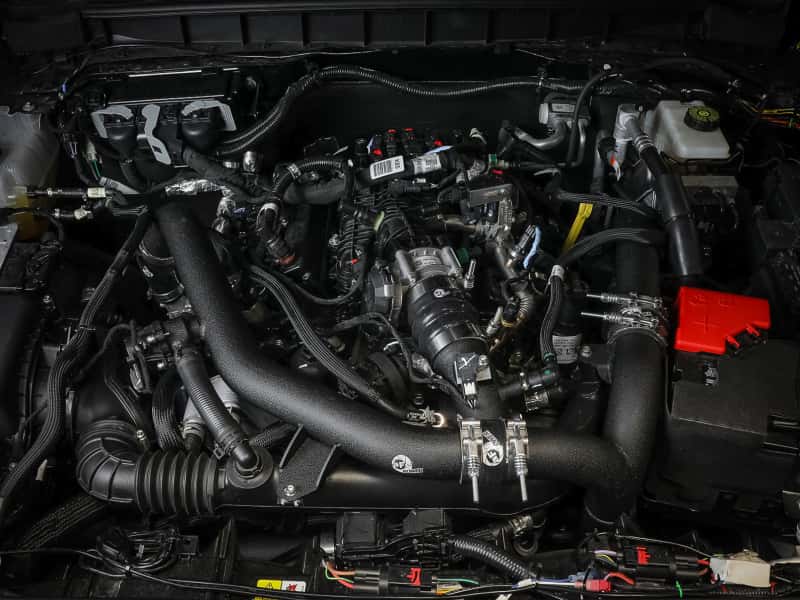 aFe — aFe 21-22 Ford Bronco V6-2.7Ltt BladeRunner Alum Hot Charge Pipe - Black
Hot Charge Pipe - view 7