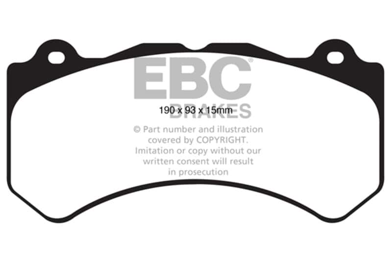 EBC — EBC 16+ Cadillac ATS-V 3.6 Twin Turbo Redstuff Front Brake Pads
Disc Brake Pad - view 3