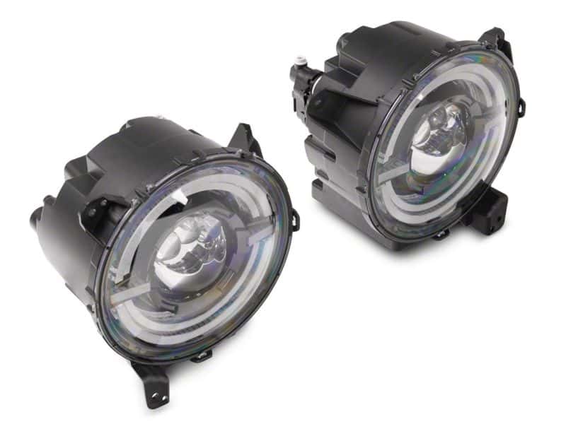 Raxiom — Raxiom 18-23 Jeep Wrangler JL Axial Series 9-In LED Angel Eye Headlights- Blk Housing (Clear Lens)
Headlights - view 2
