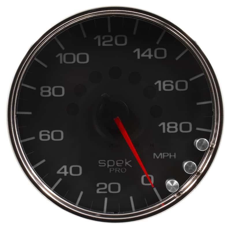 AutoMeter — Autometer Spek-Pro Gauge Speedometer 5in 180 Mph Elec. Programmable Black/Chrome
GA 5" SPEEDO BCC SPK - view 3