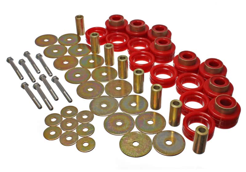 Energy Suspension — Energy Suspension Body Mount Set Inc. Hardware - Red
BodyMntBshKt - view 4