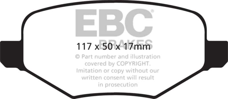 EBC — EBC 11-14 Ford Edge 2.0 Turbo Ultimax2 Rear Brake Pads
Disc Brake Pad - view 1