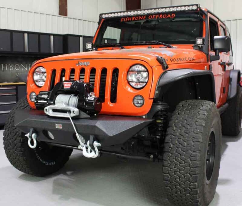 Fishbone Offroad — Fishbone Offroad 07-18 Jeep Wrangler JK Rubicon Unlimited Steel Front Bumper - Blk Txtrd Powdercoat - view 9