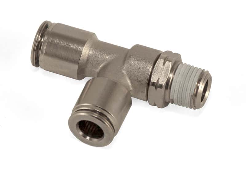 Air Lift — Air Lift Run Tee- Male 1/8in Npt X 1/4in Tube X 1/4in Tube
Run Tee - view 1