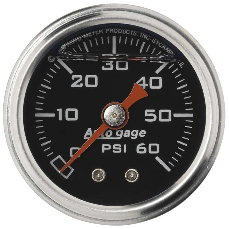AutoMeter — Autometer AutoGage 1.5in Liquid Filled Mechanical 0-60 PSI Fuel Pressure Gauge - Black
Ga Press 60psi Blk - view 1