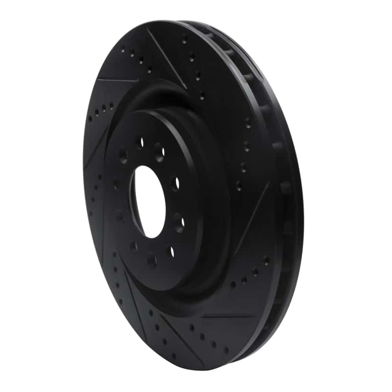 R1 Concepts — R1 00-06 Jaguar XKR Front Right Drilled & Slotted Black Brake Rotor
R1 Brake Rotor Drill - view 2