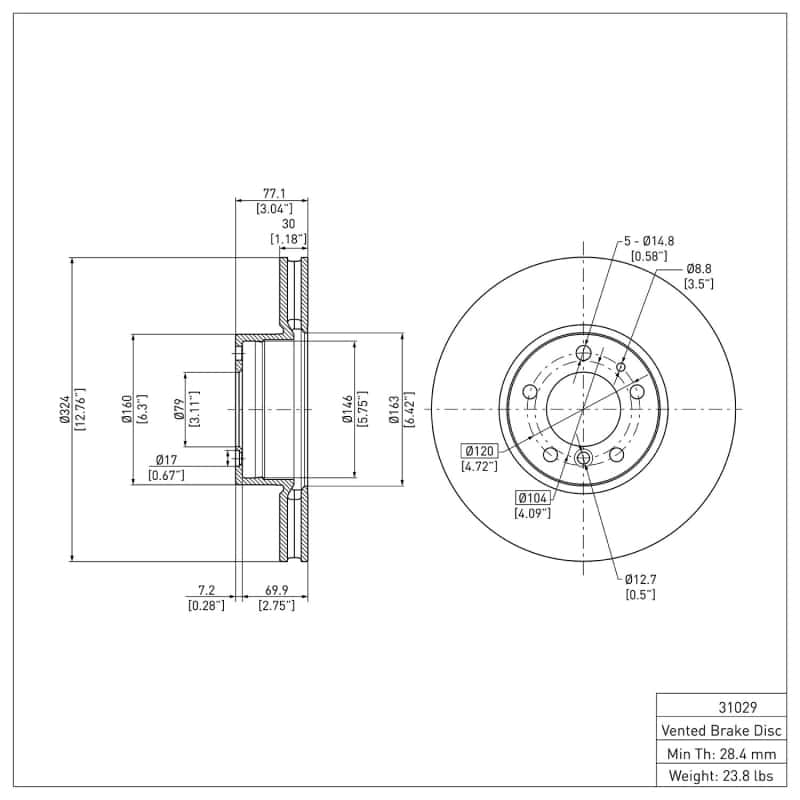 DFC — DFC 91-01 BMW 850I Front GeoSPEC Coated Rotor
DFC Brake Rotor - view 2