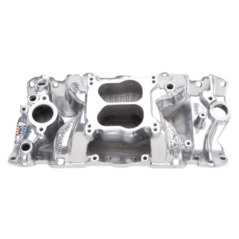 Edelbrock — Edelbrock SBC Perf Air Gap Manifold Polished
MANIFOLD - view 1