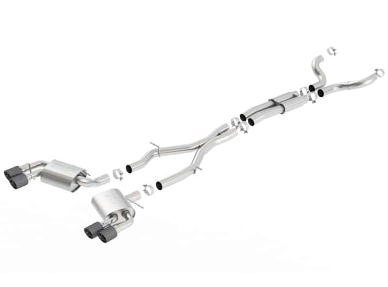 Borla — Borla 16-17 Chevy Camaro 6.2L 4in Dual Carbon Fiber Tips Dual Split Exit S-Type Catback Exhaust
Cat-Back System - view 1