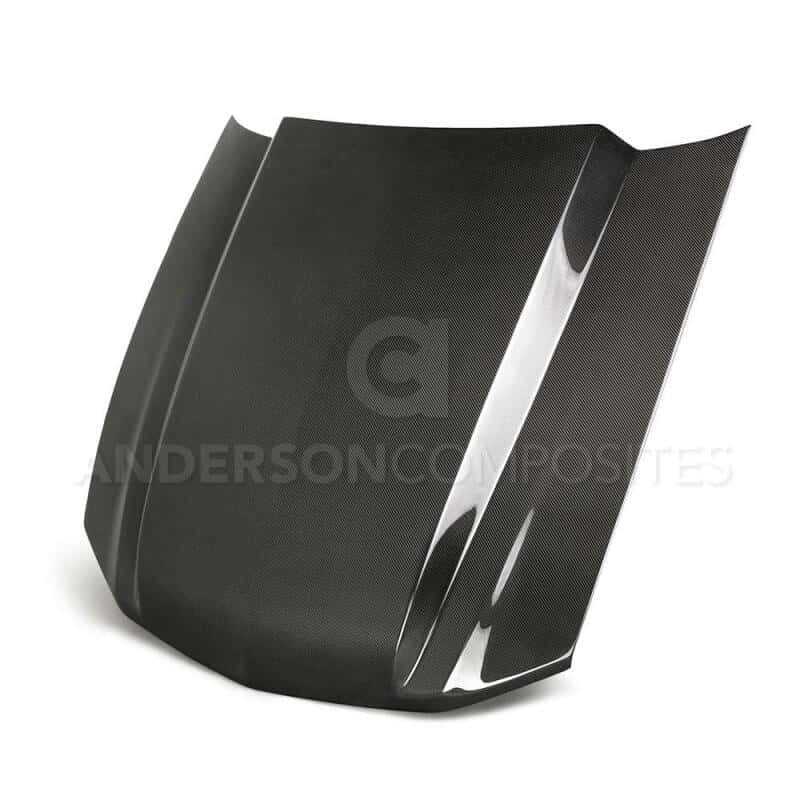 Anderson Composites — Anderson Composites 10-12 Ford Mustang Type-CJ 3in Carbon Fiber Cowl Hood - view 2