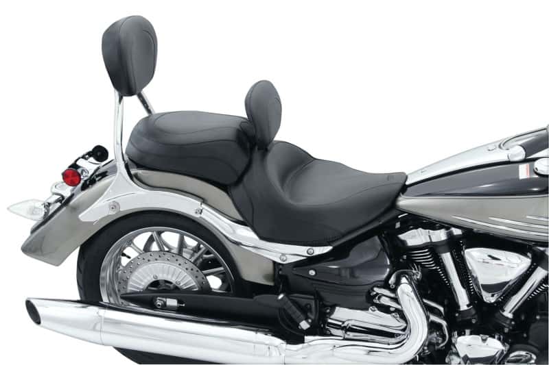 Mustang Motorcycle — Mustang 06-15 Yamaha Roadliner, Stratoliner Wide Touring Solo Seat w/ Driver Backrest - Black - view 1