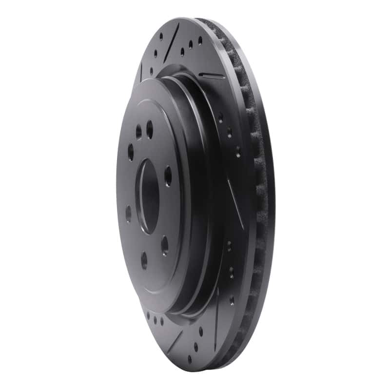 R1 Concepts — R1 10-16 Cadillac SRX Rear Left Drilled & Slotted Black Brake Rotor
R1 Brake Rotor Drill - view 2