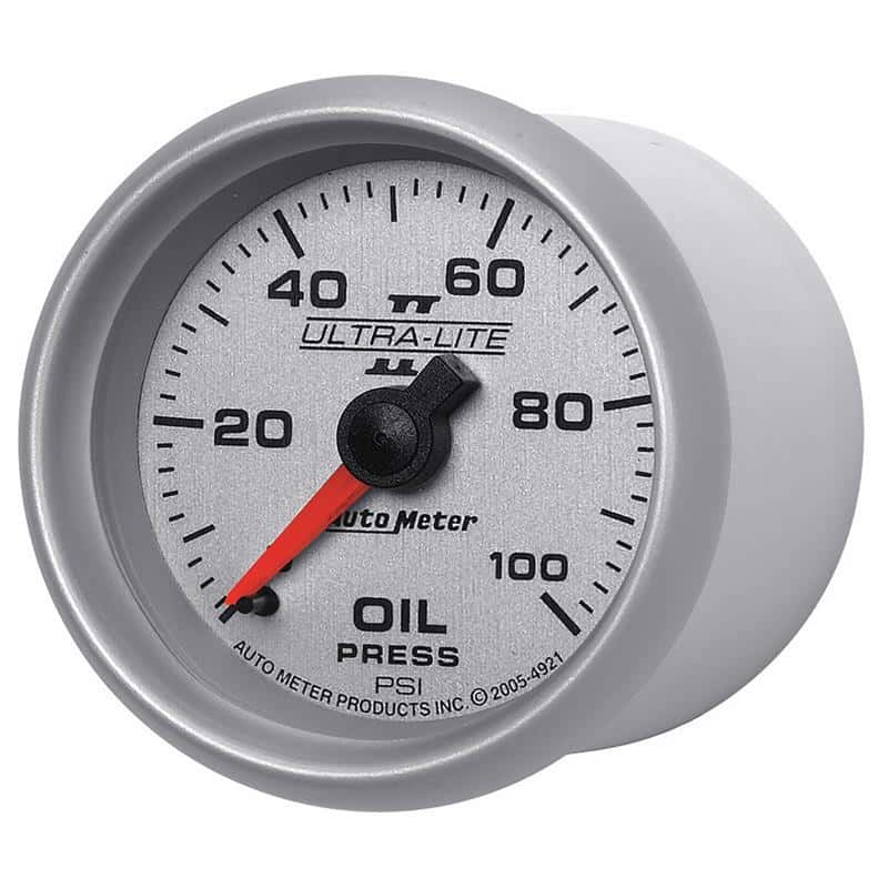AutoMeter — Autometer Ultra-Lite II 52mm 0-100 PSI Mechanical Oil Pressure Gauge
2-1/16" OIL PRESS, 0 - view 2