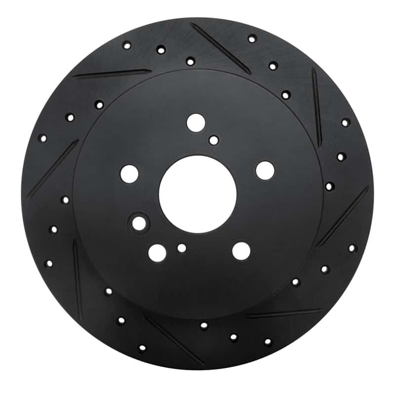 R1 Concepts — R1 08-13 Toyota Highlander Rear Right Drilled & Slotted Black Brake Rotor
R1 Brake Rotor Drill - view 1