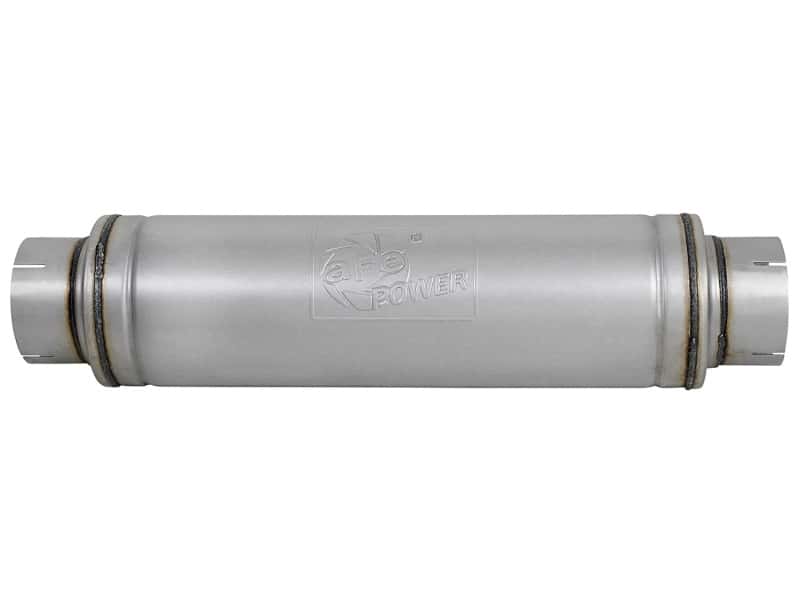aFe — aFe ATLAS Aluminized Steel Muffler 5in Center/Center 24in L x 7in Diameter - Round Body
Aluminized Muffler - view 2