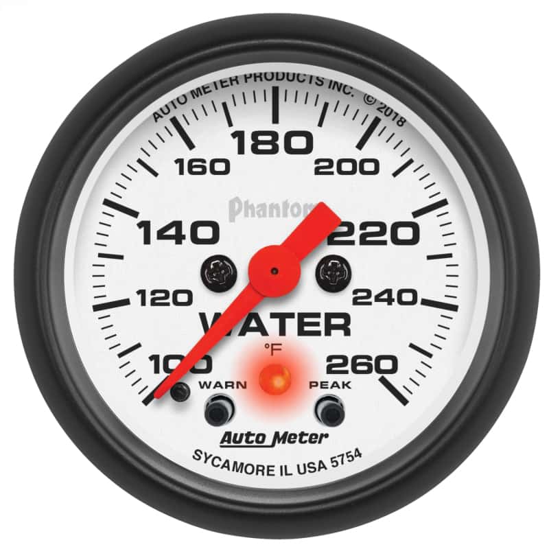 AutoMeter — Autometer Chrono 2-1/16in 100-260 Degree Temperature Stepper Motor - Phantom - view 1