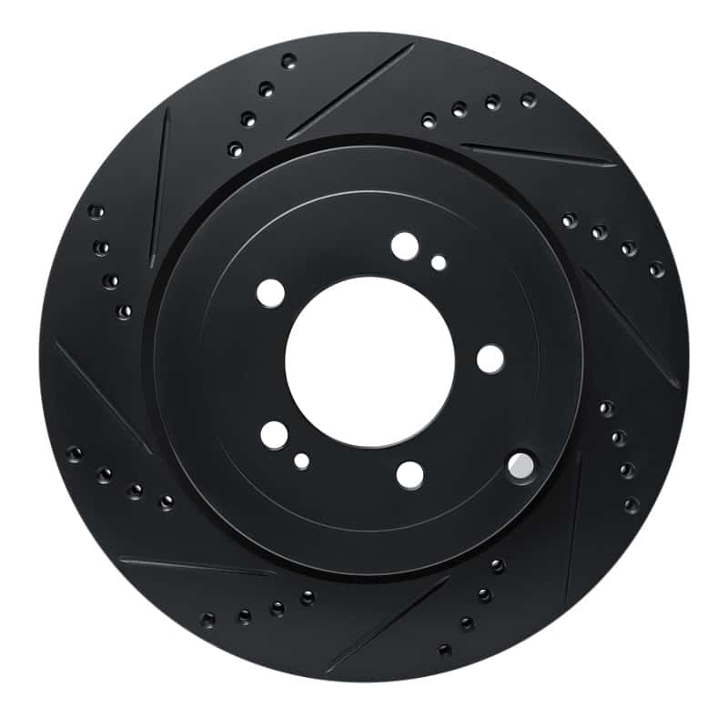 R1 Concepts — R1 08-15 Mitsubishi Lancer Rear Left Drilled & Slotted Black Brake Rotor
R1 Brake Rotor Drill - view 1