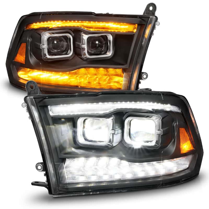 ANZO — ANZO 09-18 Dodge Ram 1500/2500/3500 Full LED Proj Headlights w/Switchback Light Bar - Black
Head Light Set
HdLtSet - view 9