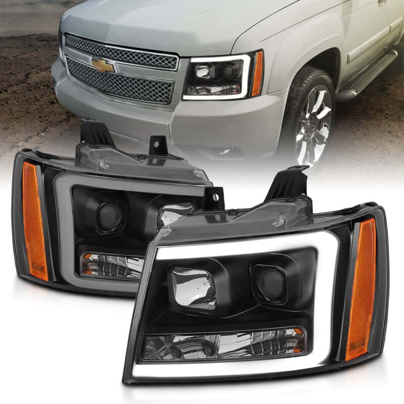ANZO — ANZO 07-14 Chevy Tahoe Projector Headlights w/ Plank Style Design Black w/ Amber
Projector Headlights
Head Light Set - view 9