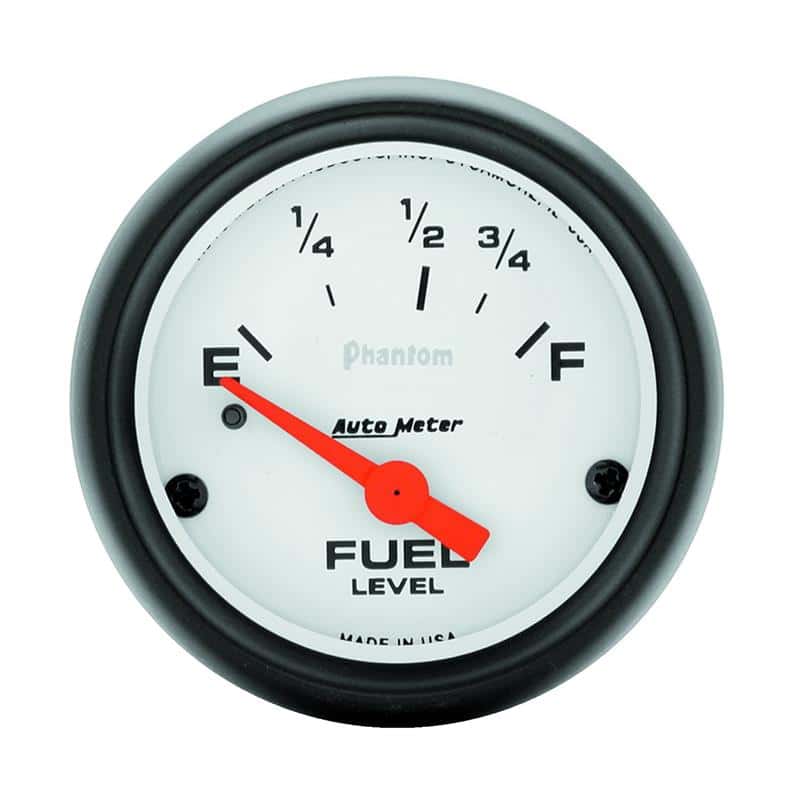 AutoMeter — Autometer Phantom 52mm 73 Ohm Empty-10 Ohm Fuel Short Sweep Electric Fuel Level Gauge
2" FUEL LEVEL, 73 E/ - view 2