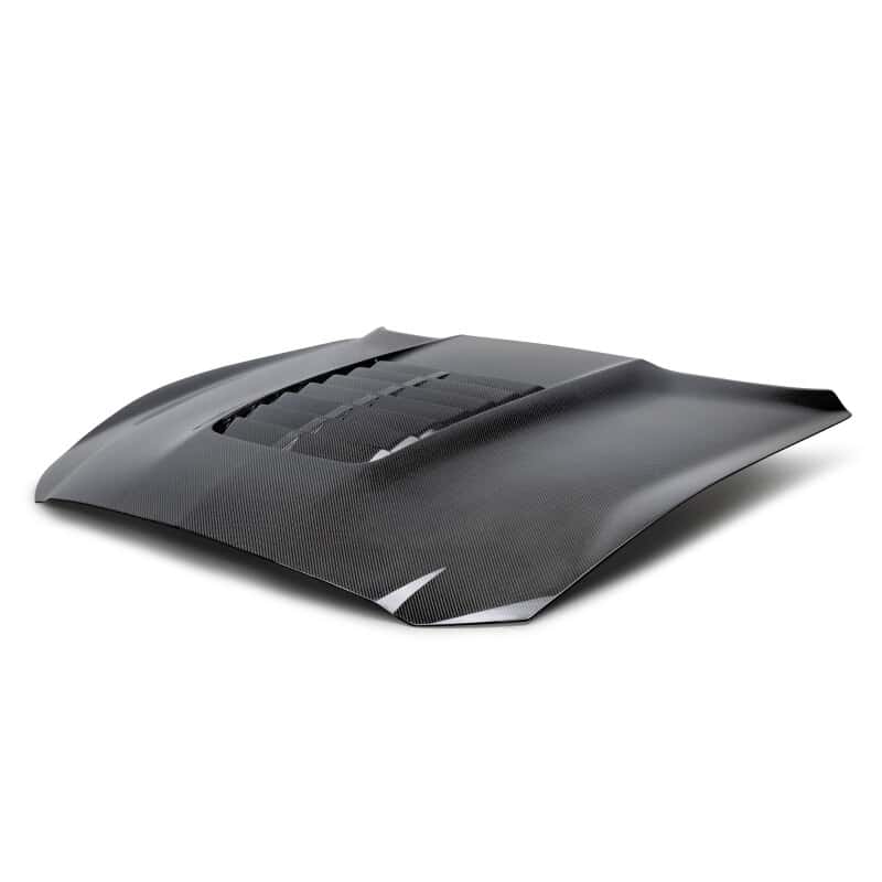 Anderson Composites — Anderson Composites 15-20 Ford Mustang Shelby GT350/GT350R Type GT5 Double Sided Carbon Fiber Hood - view 2