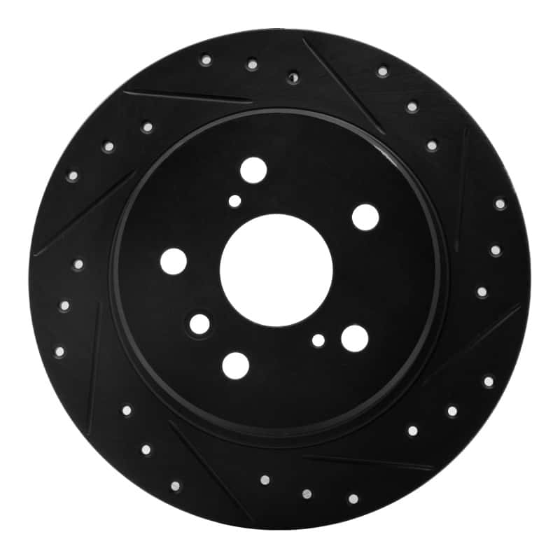 R1 Concepts — R1 99-03 Lexus RX300 Rear Right Drilled & Slotted Black Brake Rotor
R1 Brake Rotor Drill - view 1
