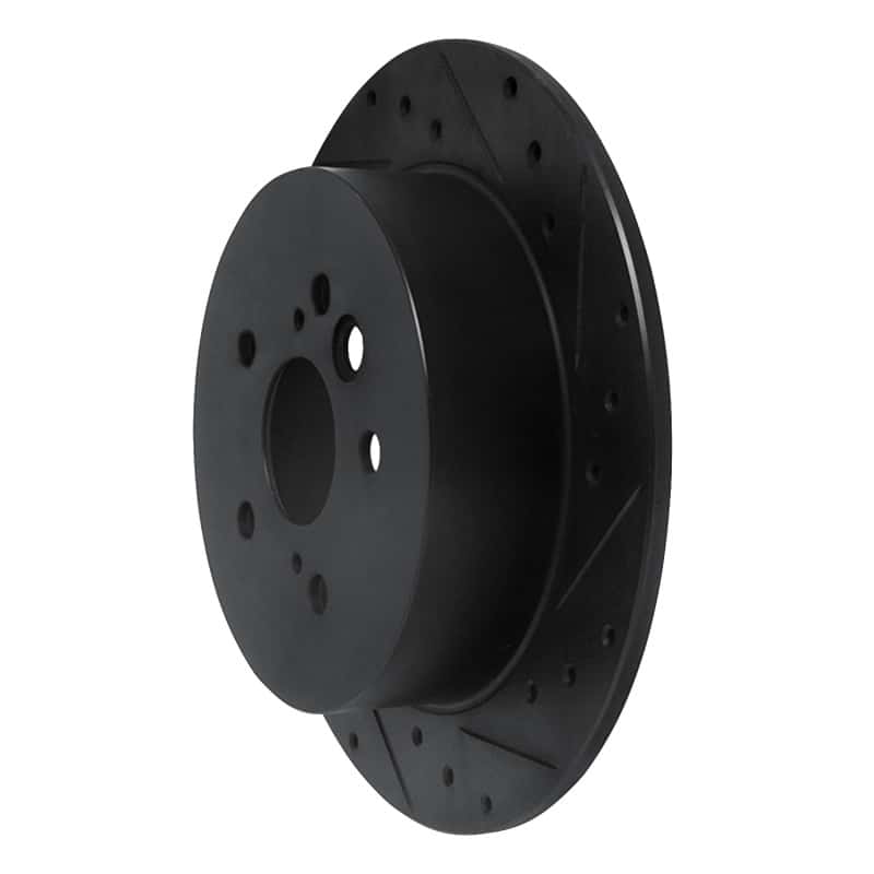 R1 Concepts — R1 04-05 Toyota RAV4 Rear Right Drilled & Slotted Black Brake Rotor
R1 Brake Rotor Drill - view 2