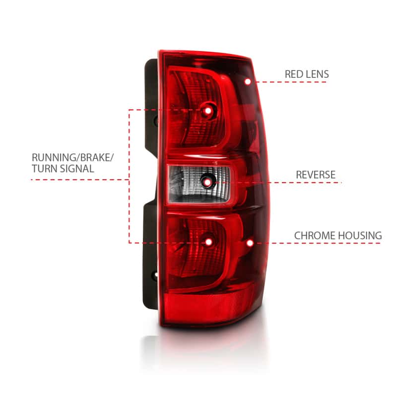 ANZO — ANZO 2007-2014 Chevy Tahoe Taillight Red/Clear Lens (OE Replacement) - view 6