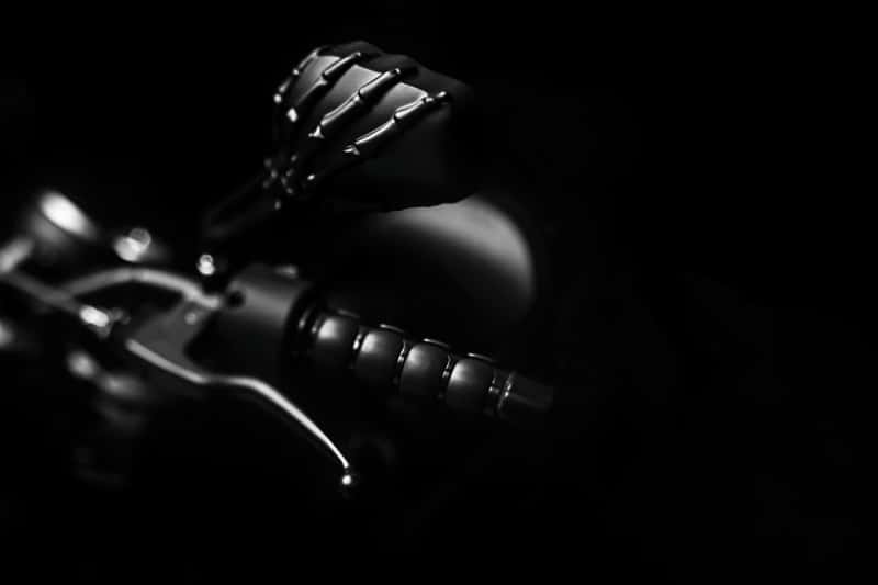 Kuryakyn — Kuryakyn Skeleton Hand Mirrors Black/Black - view 2