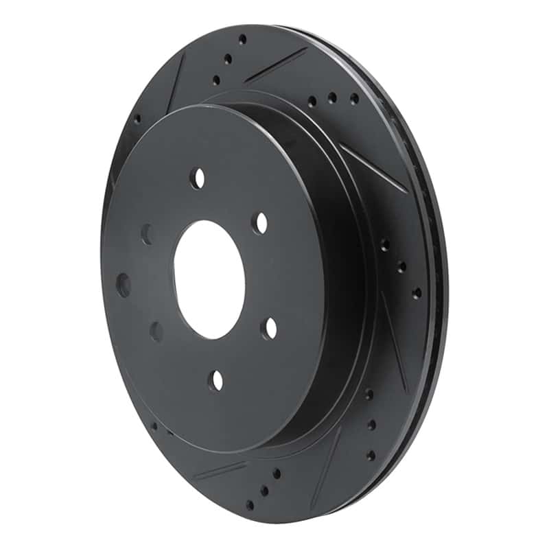 R1 Concepts — R1 10-24 Infiniti QX56 Rear Left Drilled & Slotted Black Brake Rotor
R1 Brake Rotor Drill - view 2